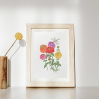 Image 2 of Zinnia explosion- original artwork