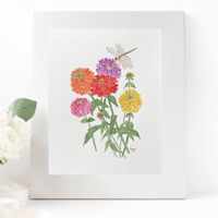 Image 3 of Zinnia explosion- original artwork