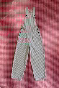 Image 1 of 1940’s inspired Overalls in Ticking Fabric