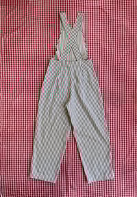 Image 3 of 1940’s inspired Overalls in Ticking Fabric
