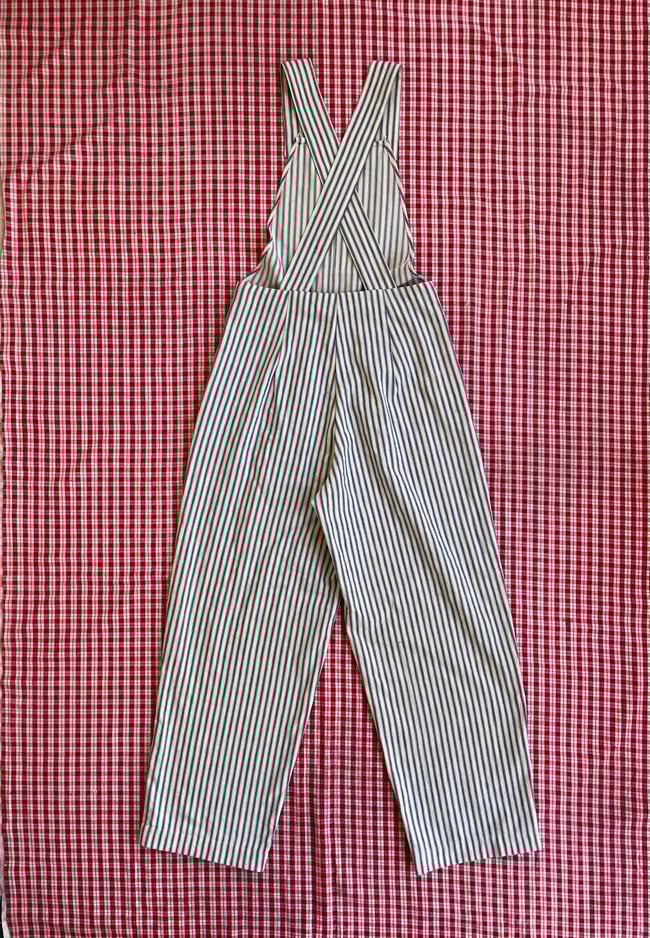 1940’s inspired Overalls in Ticking Fabric