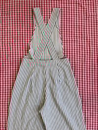 Image 4 of 1940’s inspired Overalls in Ticking Fabric