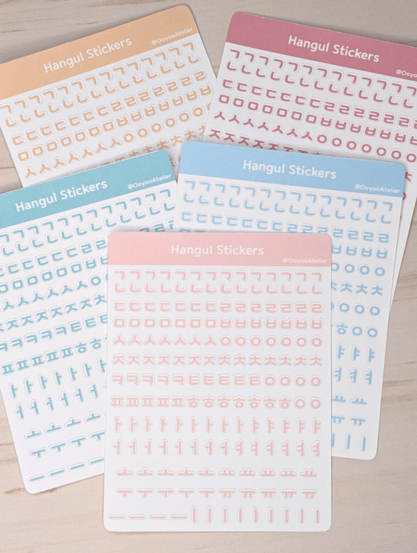 Image of Mini Hangul Letters - Korean Alphabet Stickers