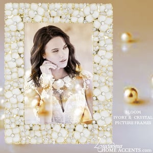 Image of BLOOM Ivory Gold and Crystal Photo Frames