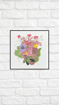 Image 3 of Heart Blooms- original artwork 
