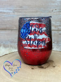 Image 1 of Stars and Stripes Wine Tumbler