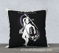 Image 3 of 'Moonfire Tarot 'Black & White Magician' 18" Velveteen Pillow Cover