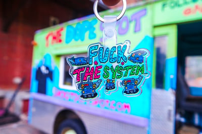 Image of Fuck The System Clear Keychain
