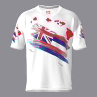 Image 1 of RB Productions White Hawaiian Flag Dri-fit Shirt