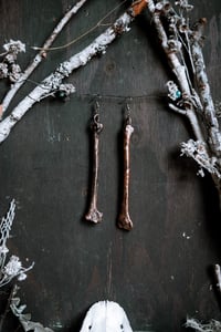 Image 2 of Copper Leg Bone earrings