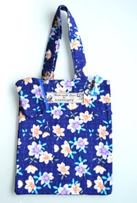 Image 2 of Floral Blue Tote Bag