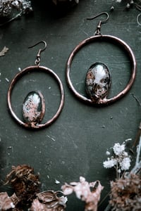 Image 3 of Woodland Copper Hoop earrings