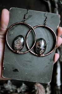 Image 4 of Woodland Copper Hoop earrings