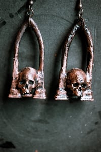 Image 4 of Death Arch mini copper earrings