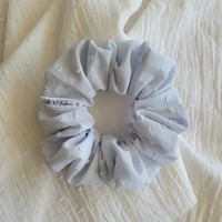 Image 1 of Swiss Dot Sky Scrunchie 