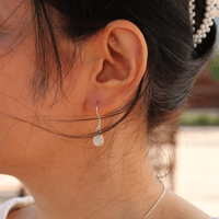 Image 4 of Handmade Tiny Natural Oval Moonstone 8.7x10.7mm Silver Drop Dangle Hook Earrings for Women