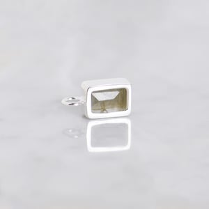 Image of Labradorite Moonstone step cut silver necklace