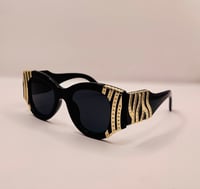 Image 1 of Black and Gold Wave Sunglasses 