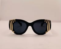 Image 2 of Black and Gold Wave Sunglasses 