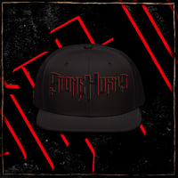 Image 1 of Red Black Logo Snapback Hat