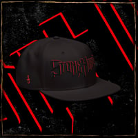 Image 2 of Red Black Logo Snapback Hat