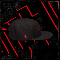 Image 3 of Red Black Logo Snapback Hat