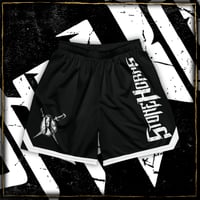 Image 3 of White Logo Unisex mesh shorts