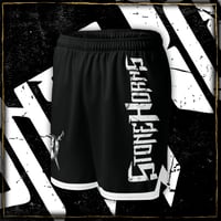 Image 1 of White Logo Unisex mesh shorts