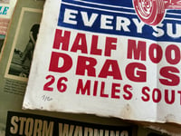 Image 4 of Half Moon Bay Drag Strip Drag Races Linocut Print FREE SHIPPING