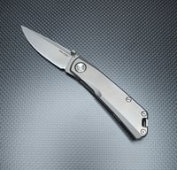 Image 1 of Real Steel Luna Boost Framelock Gray Titanium Folding N690 Pocket Knife