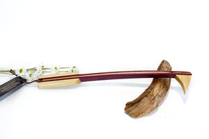 Image of Mini Handcrafted Exotic Wood Backscratcher, Purple Heart Back Scratcher, Maple accents, Gift for Mom