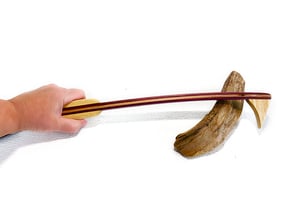 Image of Mini Handcrafted Exotic Wood Backscratcher, Purple Heart Back Scratcher, Maple accents, Gift for Mom