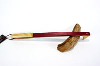 Image 6 of Mini Handcrafted Exotic Wood Backscratcher, Purple Heart Back Scratcher, Maple accents, Gift for Mom