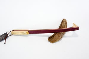 Image of Mini Handcrafted Exotic Wood Backscratcher, Purple Heart Back Scratcher, Maple accents, Gift for Mom