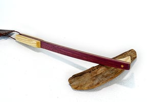 Image of Mini Handcrafted Exotic Wood Backscratcher, Purple Heart Back Scratcher, Maple accents, Gift for Mom