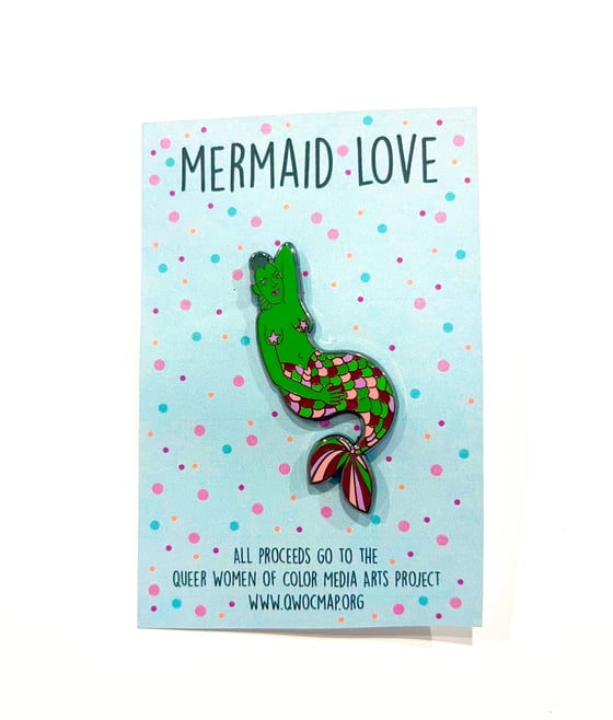 Image of Mermaid Love Enamel Pin - Green