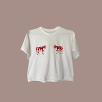 Milky Cow Boxy Cropped Tshirt
