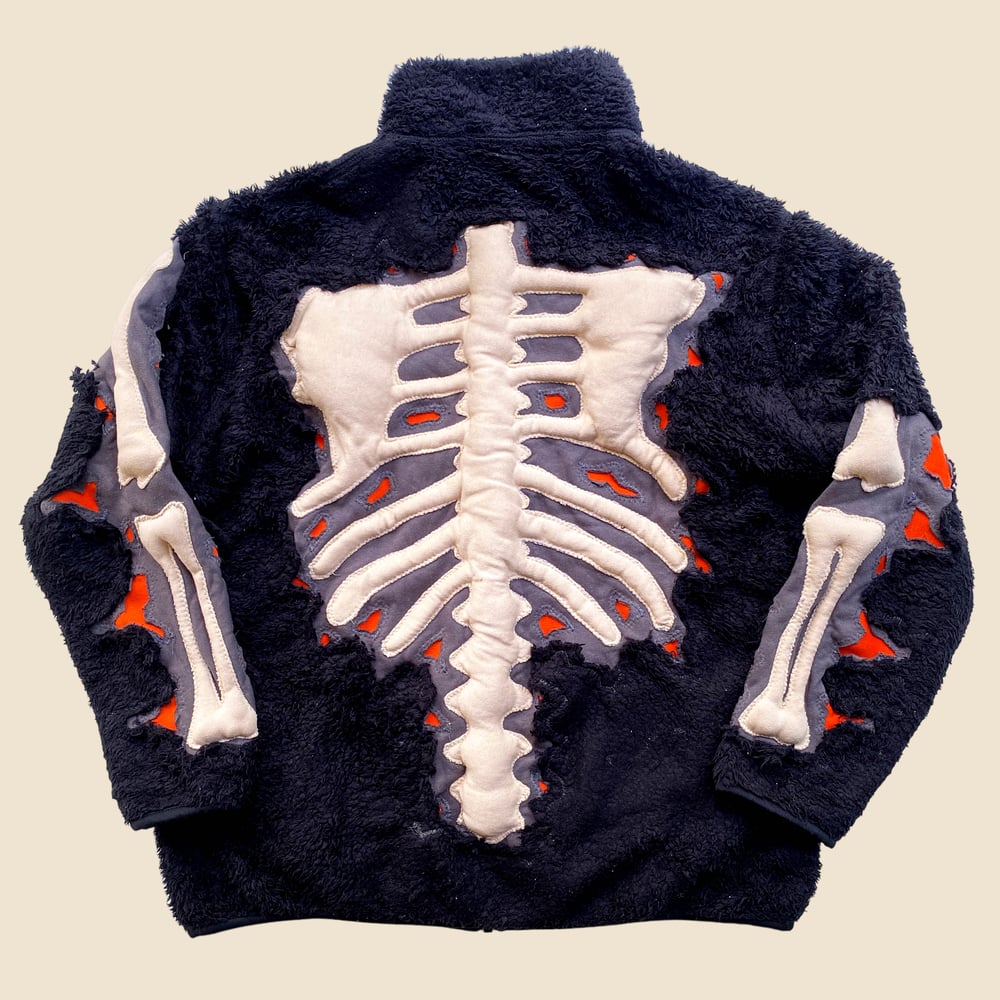 REWORKED 3D PUFF SKELETON BLACK JACKET SIZE L