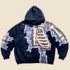 REWOREKED NIKE CRACKED SKELETON 3 LAYER HOODIE SIZE M BOXY