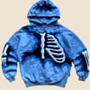 REWORKED NIKE CRACKED 3D PUFF SKELETON BLUE HOODIE L