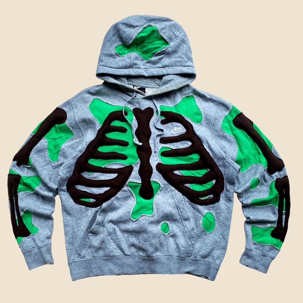 REWORKED NIKE HOLES SKELETON HOODIE SIZE M