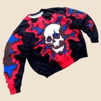 Image 2 of REWORKED NIKE CRACKED 3 LAYER SKULL SWEATSHIRT SIZE L/XL