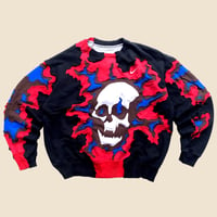 Image 1 of REWORKED NIKE CRACKED 3 LAYER SKULL SWEATSHIRT SIZE L/XL