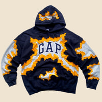 Image 1 of REWORKED GAP CRACKED 3 LAYERED HOODIE SIZE XL 