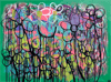 A LATE BLOOM | 30X40 ACRYLIC & SPRAYPAINT ON CANVAS