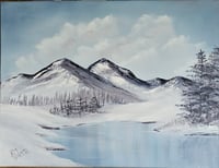 Image 5 of Winter Lake - 24" x 18" Oil Painting