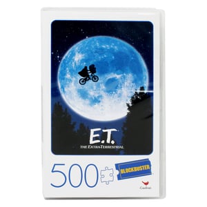 E.T. The Extra-Terrestrial 500-Piece Movie Poster Puzzle in Plastic Retro Blockbuster VHS Video Case