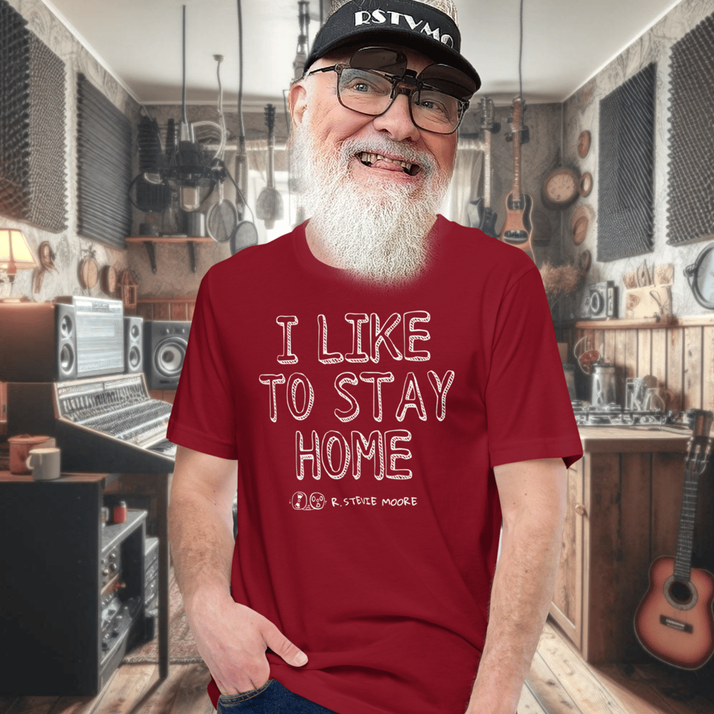I Like To Stay Home Tee - white print