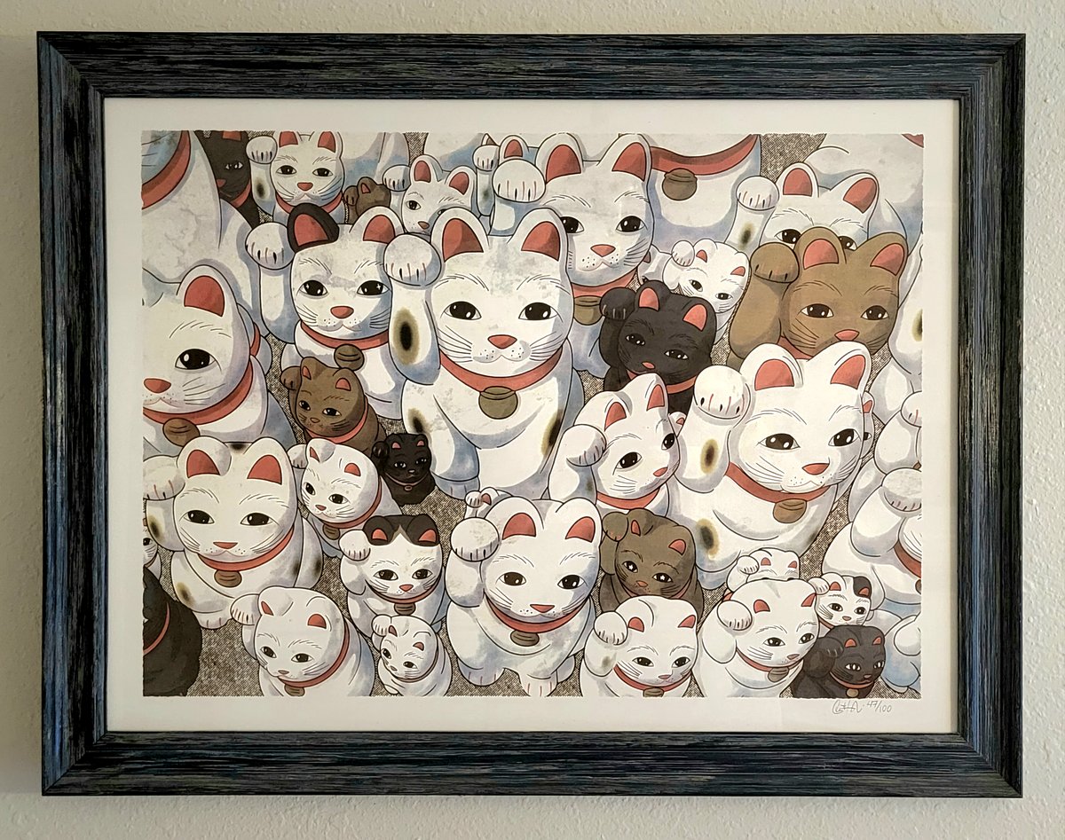 maneki neko painting