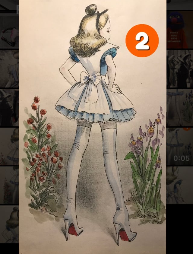 Image of Alice original drawings and watercolors